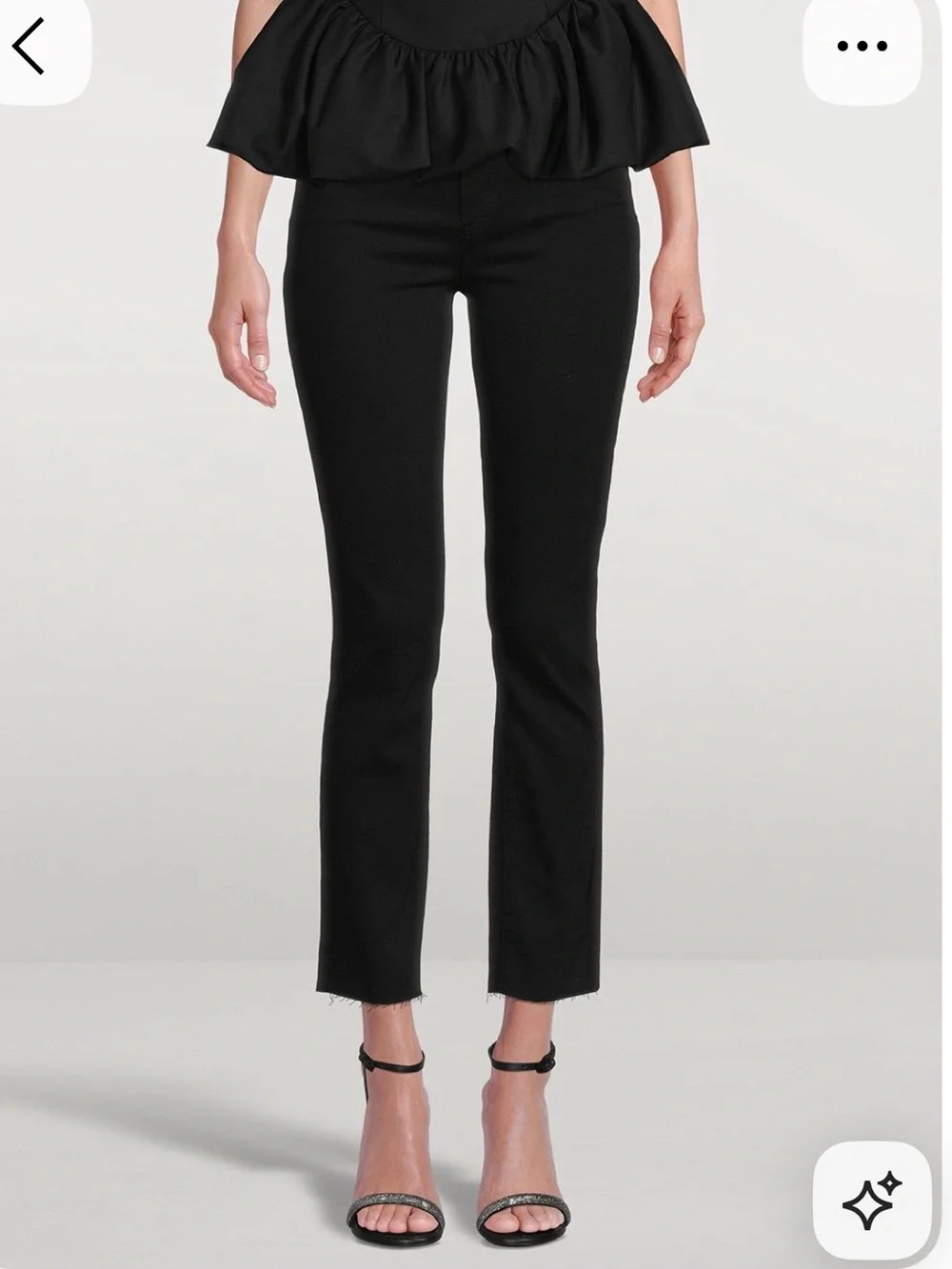 PAIGE Black Ankle Slim Cropped Jeans